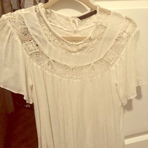 Zara lace detail white shirt